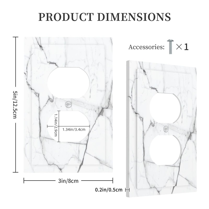 Lhdlnn White Marble Outlet Covers Decorative Light Switch Cover Wall
