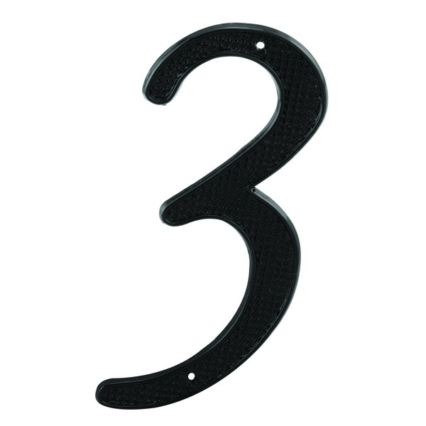 Prime-Line MP4113 House Address Number "3", Black Finish, Zinc Die