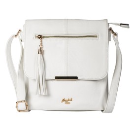 Mabel Women’s Cross Body Handbags – Trendy Messenger Long Shoulder Strap Bags – With a Protective Storage Bag (Design 2 - White)