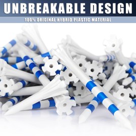 CHAMPKEY Original Plastic Golf Tees 100 Pack | 85 Driver Tees with 15 Iron/Hybrid Tees Mixed Pack (White, 3-1/4" & 1-1/2")