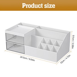 MumdoYAL Make Up Organiser, Dressing Table Organiser, Cosmetic Organiser with Drawers, Makeup Organisers for Dresser, Bathroom, Bedroom, White