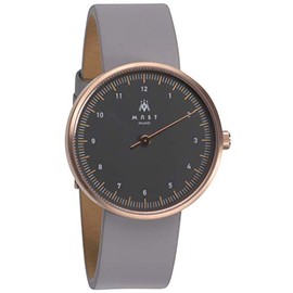 MAST MILANO Men's Ultra Thin Single Hand Watch, black/grey, Strap.