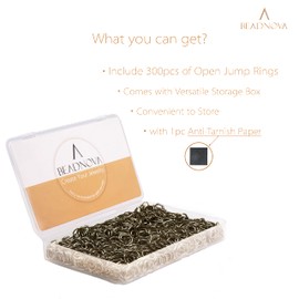 BEADNOVA 6mm Jump Rings Copper Jump Rings for Keychains Jewelry Makings for Necklace Repair (300Pcs)