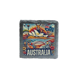 Australia Landmark Art Slate Coaster (slco-ds24-ozrg)