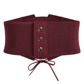 Scarlet Darkness Renaissance Belts for Women Lace Overlay Corset Belt Waist Costume Belt Wine Red XXL