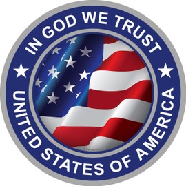 ProSticker 1072 (One) 4" Military Series in God We Trust, United States of America Flag Decal Sticker
