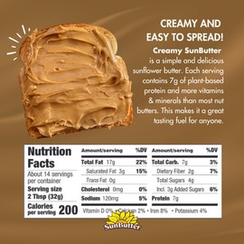 SunButter Original Sunflower Seed Butter, 16 oz (6 Pack of 6) - Nut Free Spread with 7g Plant-Based Protein, Roasted Rich & Savory Flavor, Smooth Texture, Vegan, Kosher & Non-GMO