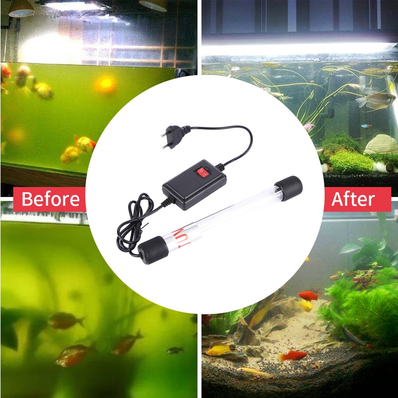 Aquarium Submersible UV Lamp Fish Tank Water Purification Algae Clean