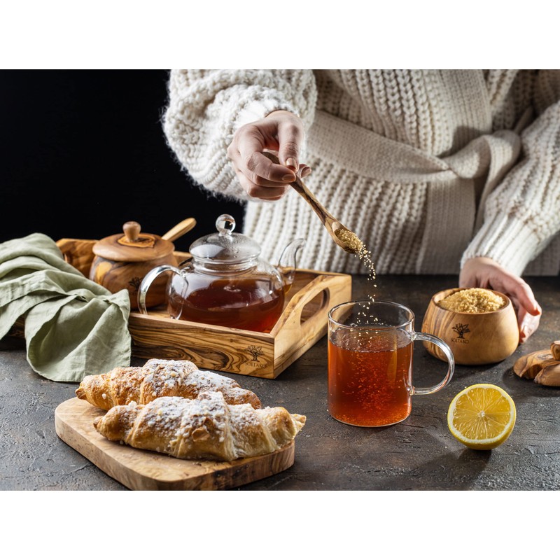 Olive Wood Salt & Sugar Bowl "Spicery" Set of 2