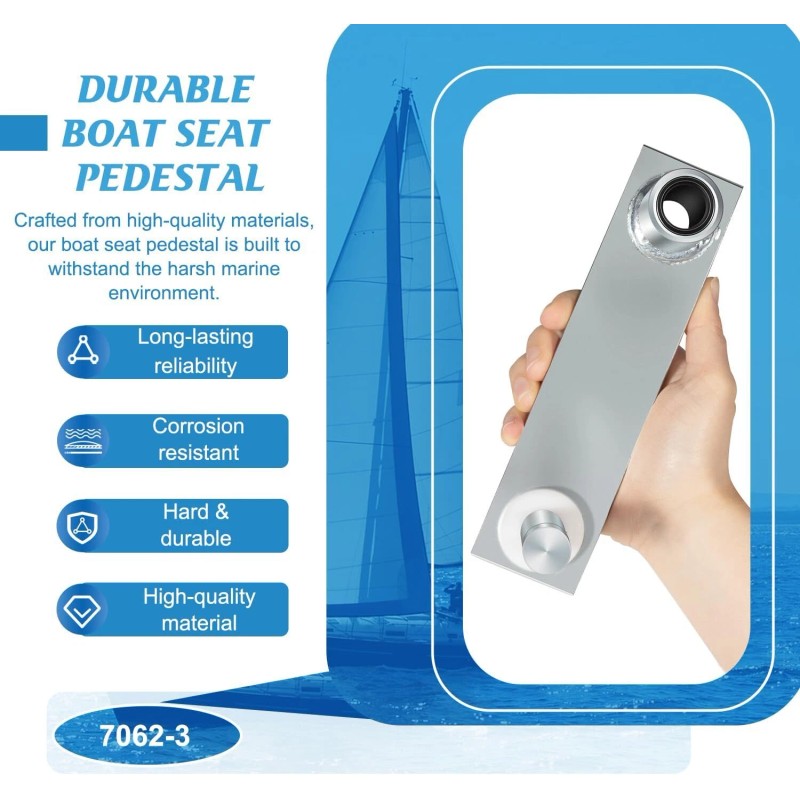 CH-Auto Marine 7062-3 Swivel Offset Seat Mount Steel 6" Offset