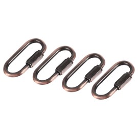 YOKIVE Pack of 4 Chain Connectors Chain Lock Quick Release Large for Light Keys Camping Backpack Rope (Red Bronze 4 mm Thick)