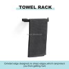 Matte Black Bathroom Accessories Set 5 Pieces, Wall Mounted Screw-In