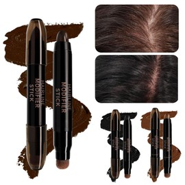 Root Cover Up Stick, Double Head Root Touch Up, Instant Grey Coverage & Hair Loss Cover for Thin Hairlines & Eyebrows & Beard Line, Long Lasting Sweatproof Waterproof Quick Color (#02)