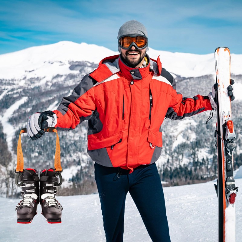 lasuroa 2pcs Ski Boot Carrier Straps with Storage Bag, Portable