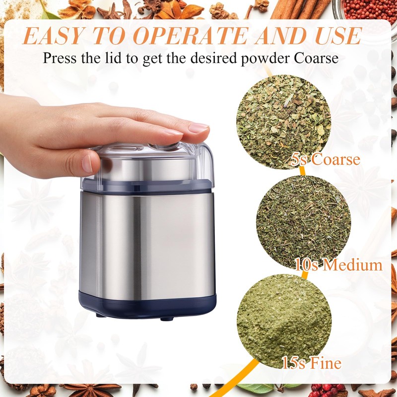Wovnet 7 Pcs Electric Herb Grinder Kit, 200w Spice Grinder