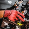 Harssidanzar Motorbike Gloves, Mens Leather Motorcycle Gloves Touchscreen Riding Racing