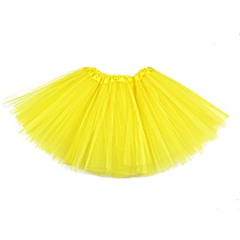 Wgudzpj 2-8Years Girls Tutu Classic Elastic 3 Layered Tulle Skirt Tutu for Toddler Girl (Yellow)