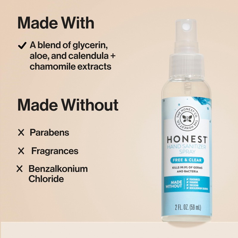The Honest Company Plant-Based Hand Sanitizer Spray | Kills 99.9%