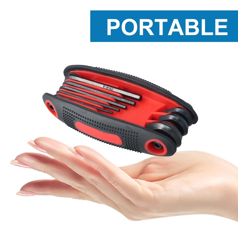Anseom Foldable Allen Key Set, Allen Key Set, 8 Pieces,