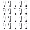 Yingcen 20 Pcs Black Shock Cord Hook 6mm, Plastic Coated