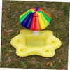 Kisangel 1Pc Inflatable Rainbow Umbrella Pool Cooler Floating Drink Tray