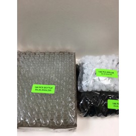 Aroma Vials 8ml [1/4 oz] 144 Pcs PLAIN Clear Glass Rollon Bottle With BLACK Cap & Roller