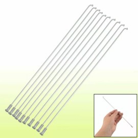 XAUTOHAUX 26cm Silver Tone Bike Mountain Road Bicycle Spokes 10 Pcs