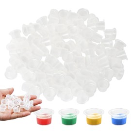 200 Pcs Tattoo Ink Cups, Plastic Ink Caps, Ink Caps Cups, Ink Cups Tattoo, Tattoo Ink Caps, Plastic Ink Containers for Medium Ink Pigment Cups 12mm