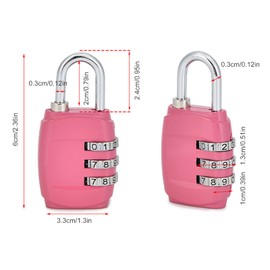 Karjiaja 3PCS Combination Luggage Locks 3 Digit Padlock Mini Travel Lock Resettable Code Security Padlocks Outdoor Waterproof Coded Small Locker for Gym Bag Case, Silver, Black, Pink
