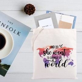 CMNIM Map Graduation Gift World Map Makeup Bag And Off She Went To Change The World Graduate Gift (World Map II TB)