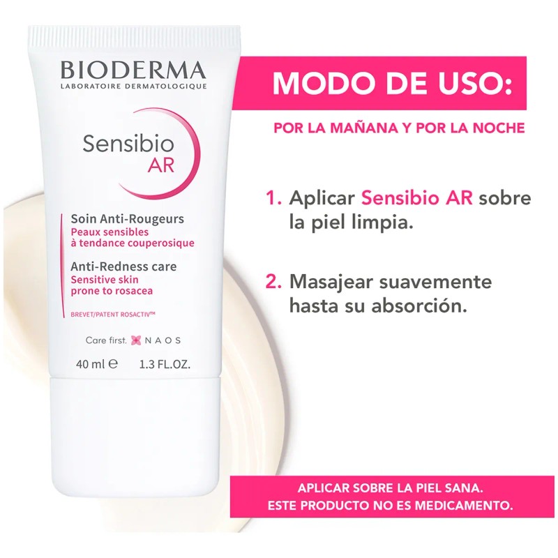 Bioderma Sensibio AR Cuidado Dermatológico Antirrojeces, Piel Sensible, 40 ml
