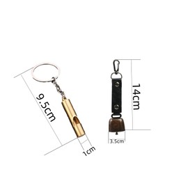 Changyeah 2 Pair Bear Bell and Whistle, Loud Bear Bell Emergency Whistle Bear Bells Carabiner for Hiking Camping,Magnetic Silencer Leather Bear Bell and Whistle Loud Bear Bell Emergency Whistle