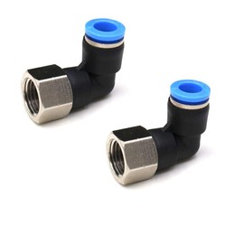 1/4 NPT Elbow Push to Connect Fittings,CEKER 8MM Tube Od x 1/4" NPT Female Air Fittings Quick Connect Tube Fittings Pneumatic Fittings Push Lock Fittings Push In Connectors 2Packs