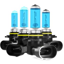 DMEPUGI Headlight Bulbs Fit For Chevy Corvette 1997-2004,9005 9006 High Low Beam Combo,Super Bright 5500K White Light High Performance Halogen Light Bulbs,4PCS