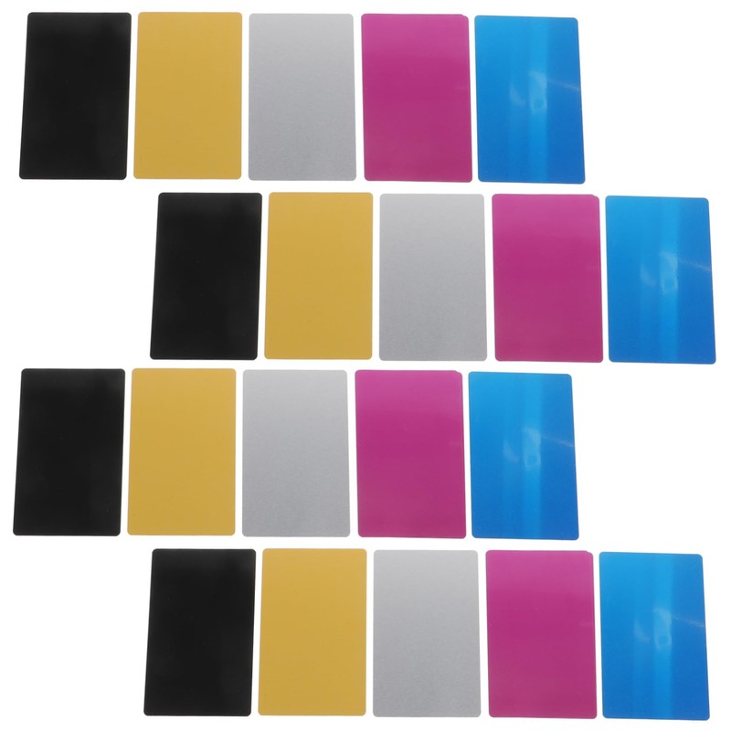 Tofficu 5sets 25pcs Smooth Blank Business Cards for DIY Engraving