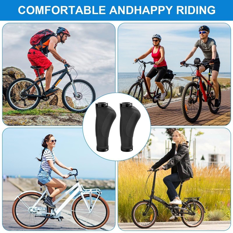 Bicycle Grips Ergonomic Non-Slip Rubber Handlebar Grips Bicycle Grips with