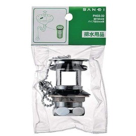 SANEI PH33-32 Washbasin Drain Parts, Horizontal Hole Drain Stopper, Overflow, For Pipe Diameter 1.3 inches (32 mm)