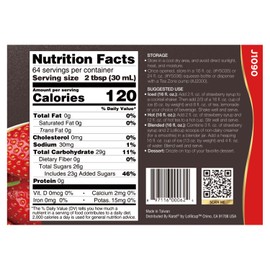 Tea Zone J1090 64 oz Strawberry Syrup for Tea, Sweets, Ice Cream, Cocktails Blending