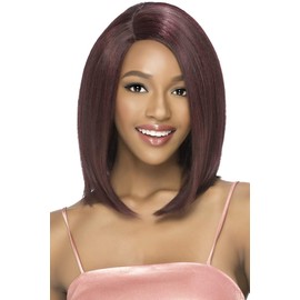 Vivica A. Fox New Futura Heat Resistant Yaki Texture, 12 Inch Straight Bob Wigs Side Part, Full Wig Pure Stretch Cap - SHINY (AQUABLUE)