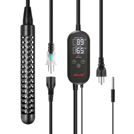 GRILLME 1300W Titanium Fully Submersible Portable Electric Immersion Water Heater with Intelligent Temperature Controller,Bucket Water Heater,Seawater Heater for Fish Tank,Seawater Aquaculture