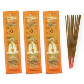 Prabhuji's Gifts Sacral Chakra Svadhishtana - Hand-Rolled Spiritual Incense Sticks - Chakra Incense Sticks - Aromatic Sticks - Stick Incense for Meditation - Sensuality and Creativity - 3 Packs of 10