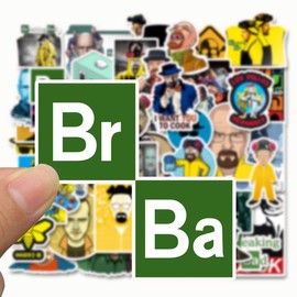 Breaking Bad TV Show Merchandise Stickers Pack of 50 Stickers-Funny Quote Waterproof Vinyl Stickers for Laptop Water Bottles (Yellow)