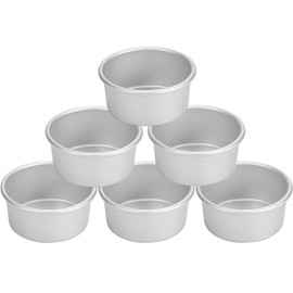 Mini Moldes Aluminio para Hornear Individuales, Moldes para Roles de Canela y Flan, para Repostería y Pastel, 6 Piezas Moldes Redondos Pastelero para Hornear Repostería de Aluminio
