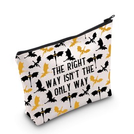 MNIGIU Dragon Lover Gift F Wing Cosmetic Bag The Right Way Isn't The Only Way Makeup Bag Novel Obsessed Gift