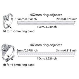 CCINEE Ring Size Adjuster with Jewelry Polishing Cloth Ring Guard Ring Resizer for All Rings, Set of 8