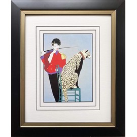 Patrick Nagel"Untitled #54 NEW CUSTOM FRAMED Art Deco Print 16" x 19"