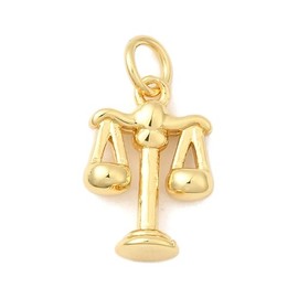 KitBeads 5Pcs Gold Plated Libra Charms Brass Zodiac Sign Blance Scale Law Justice Charms for Necklaces Bracelets Earrings Jewelry Making Crafts