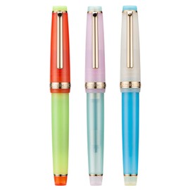 3 Piece Jinhao 82 Fountain Pen Elegant Mixed Macaron Fine Point Gold Trim Pen with Converter Set