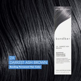 Bondbar 2A Darkest Ash Brown Bonding Permanent Creme Hair Color, Repairing hair dye for all hair types, Vegan, Built in Bonding, 2.05 Oz