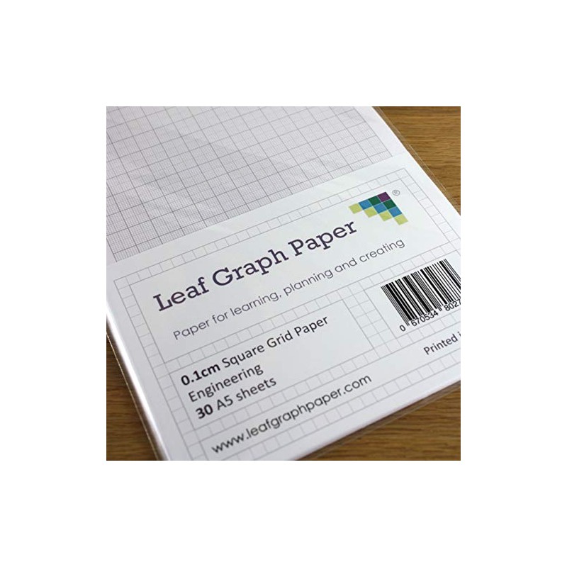 A5 Graph Paper 1mm 0.1cm Squared Engineering - 30 Loose-Leaf